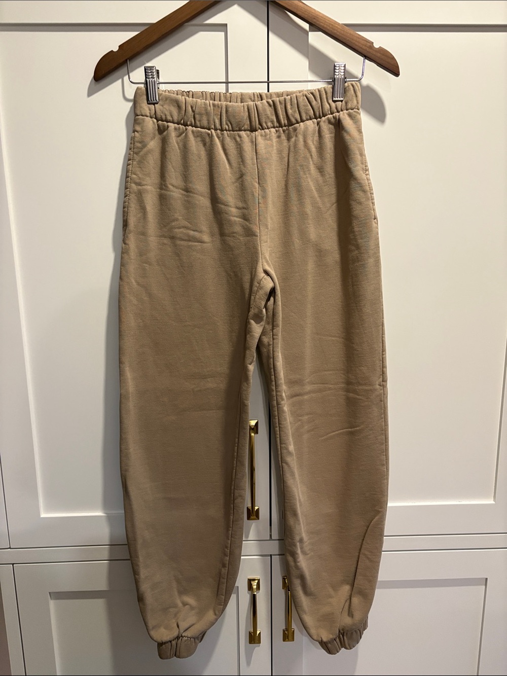 Brandy Melville Tan Elastic-Waist Joggers XS fit